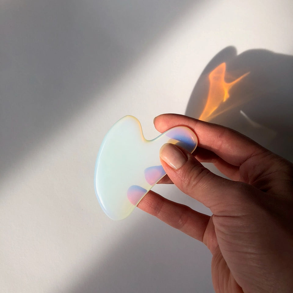 Opalite-Gesichtsroller und Gua-Sha-Platte